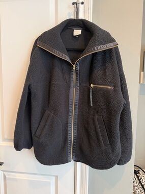 Varley Black Teddy Jacket with Gold Zippers